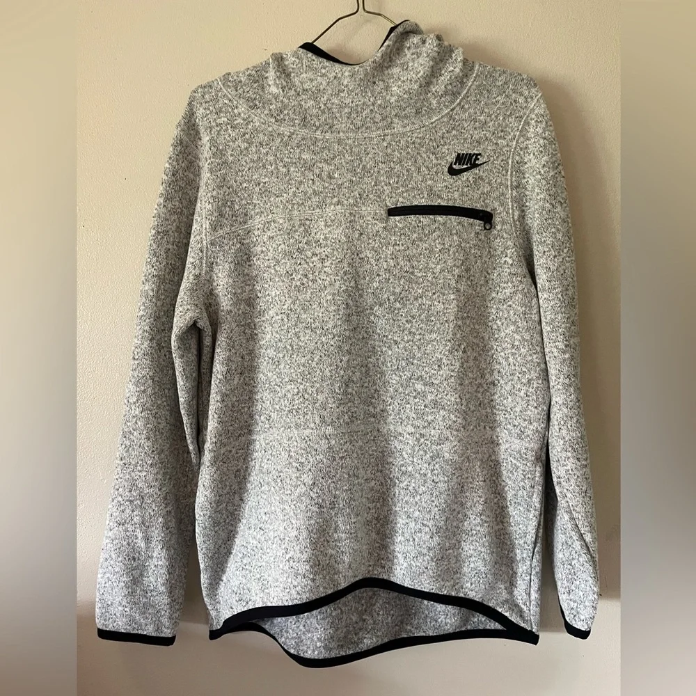 Nike Women's Sportswear Summit Hoodie Medium light gray black trim athlesure - Picture 6 of 11